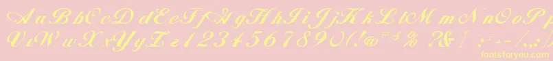 AlisonRegular Font – Yellow Fonts on Pink Background