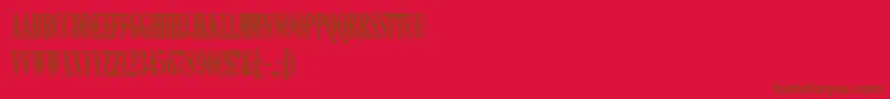 K22AmbelynCondensed Font – Brown Fonts on Red Background