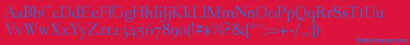フォントGarogierRegular – 赤い背景に青い文字