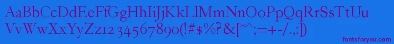 GarogierRegular Font – Purple Fonts on Blue Background