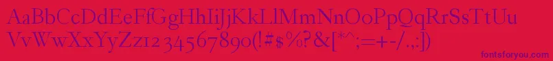 GarogierRegular Font – Purple Fonts on Red Background