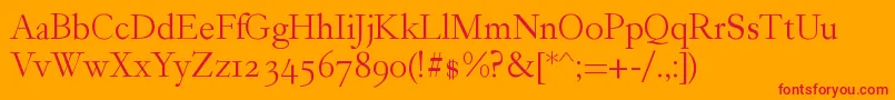 GarogierRegular Font – Red Fonts on Orange Background