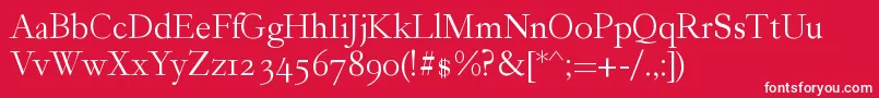 GarogierRegular Font – White Fonts on Red Background