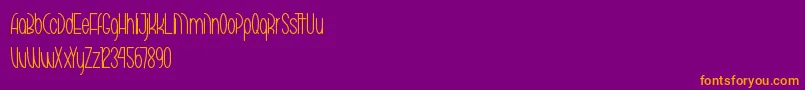 Шрифт MarikoChanThin – оранжевые шрифты на фиолетовом фоне
