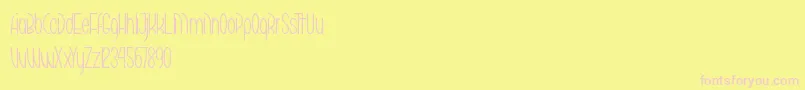 Czcionka MarikoChanThin – różowe czcionki na żółtym tle