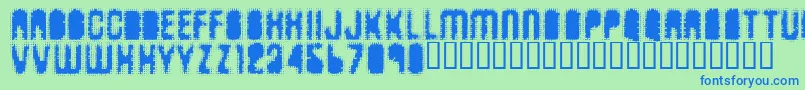 Antkiller-Schriftart – Blaue Schriften auf grünem Hintergrund