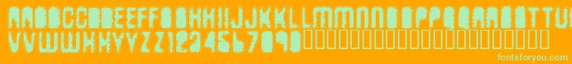 Antkiller-Schriftart – Grüne Schriften auf orangefarbenem Hintergrund