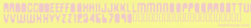 Antkiller-Schriftart – Rosa Schriften auf gelbem Hintergrund