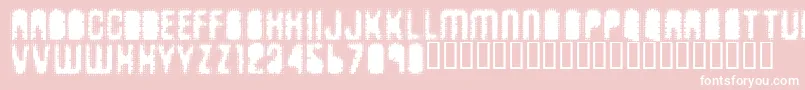 Antkiller-Schriftart – Weiße Schriften auf rosa Hintergrund