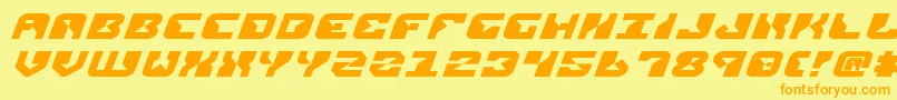 ReplicantExpandedItalic Font – Orange Fonts on Yellow Background