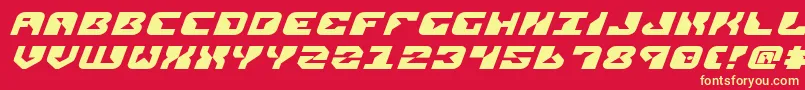 Fonte ReplicantExpandedItalic – fontes amarelas em um fundo vermelho
