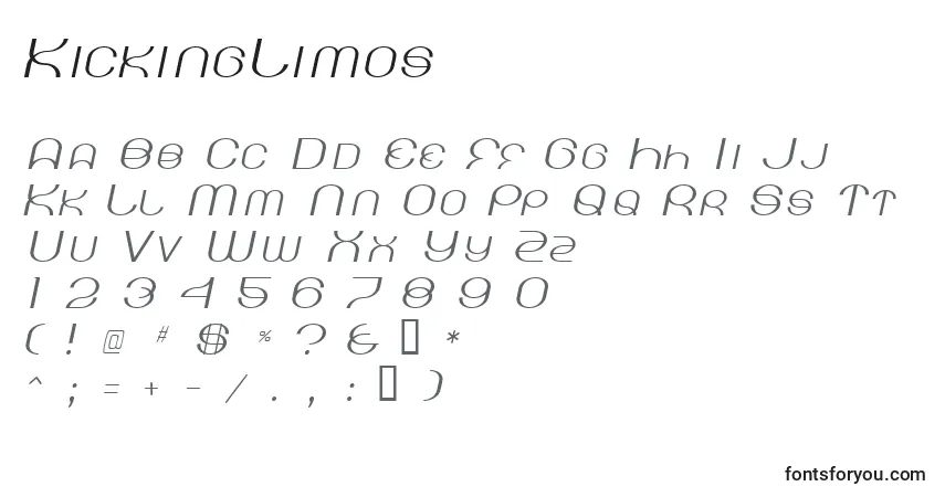 Schriftart KickingLimos – Alphabet, Zahlen, spezielle Symbole