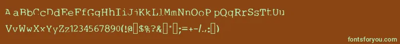 Шрифт 1980swriter – зелёные шрифты на коричневом фоне