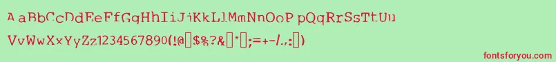 1980swriter Font – Red Fonts on Green Background
