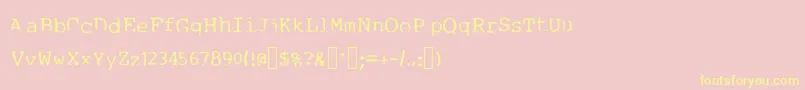 1980swriter Font – Yellow Fonts on Pink Background