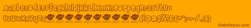 SnackercomicPerosnaluseonly Font – Brown Fonts on Orange Background