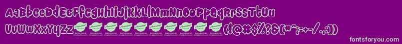 SnackercomicPerosnaluseonly Font – Green Fonts on Purple Background