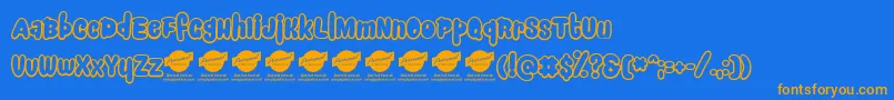 SnackercomicPerosnaluseonly Font – Orange Fonts on Blue Background
