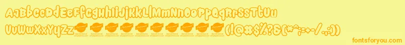 SnackercomicPerosnaluseonly Font – Orange Fonts on Yellow Background