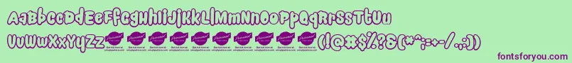 SnackercomicPerosnaluseonly Font – Purple Fonts on Green Background