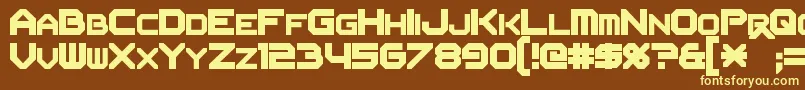 Flipbash-fontti – keltaiset fontit ruskealla taustalla
