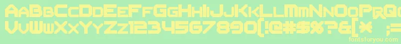 フォントFlipbash – 黄色の文字が緑の背景にあります