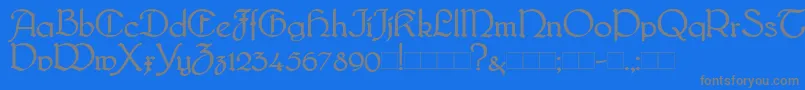 Bridgnorth Font – Gray Fonts on Blue Background