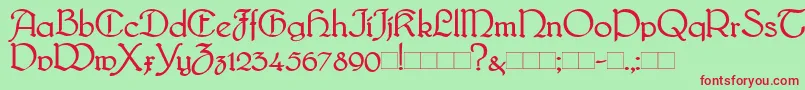 Bridgnorth Font – Red Fonts on Green Background