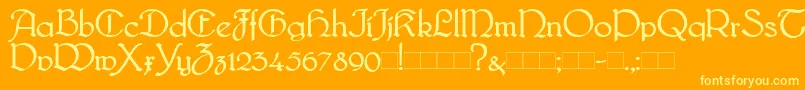 Bridgnorth Font – Yellow Fonts on Orange Background