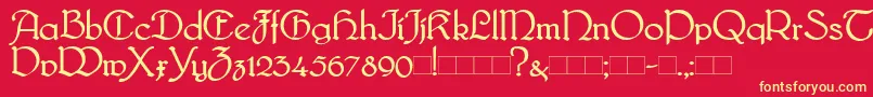 Bridgnorth Font – Yellow Fonts on Red Background