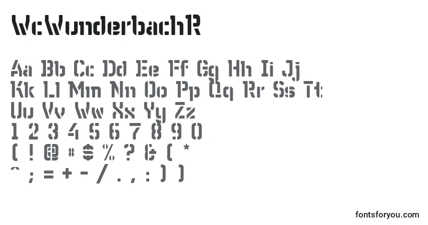 Шрифт WcWunderbachR (84666) – алфавит, цифры, специальные символы