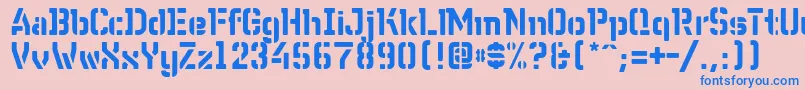 フォントWcWunderbachR – ピンクの背景に青い文字