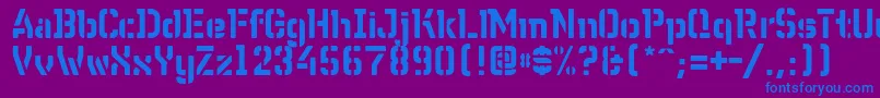 WcWunderbachR Font – Blue Fonts on Purple Background