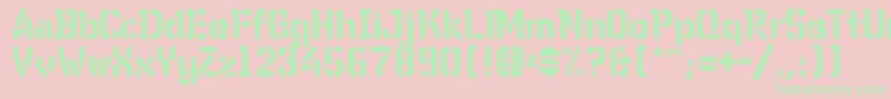 WcWunderbachR Font – Green Fonts on Pink Background