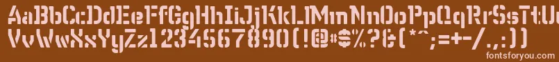 フォントWcWunderbachR – 茶色の背景にピンクのフォント