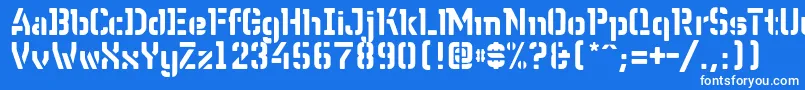 WcWunderbachR Font – White Fonts on Blue Background