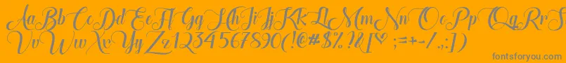 TheHeartOfEverythingTtf-Schriftart – Graue Schriften auf orangefarbenem Hintergrund