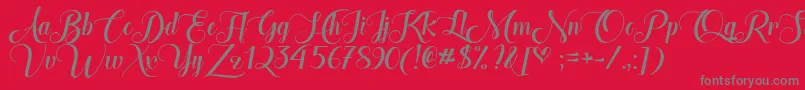 TheHeartOfEverythingTtf Font – Gray Fonts on Red Background