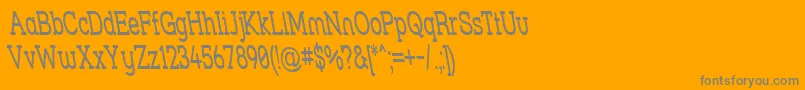 Strslsnr-fontti – harmaat kirjasimet oranssilla taustalla