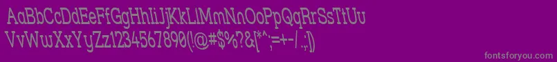 フォントStrslsnr – 紫の背景に灰色の文字