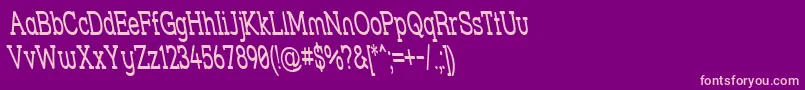 Strslsnr-fontti – vaaleanpunaiset fontit violetilla taustalla