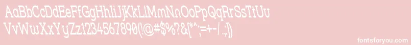 Strslsnr-fontti – valkoiset fontit vaaleanpunaisella taustalla