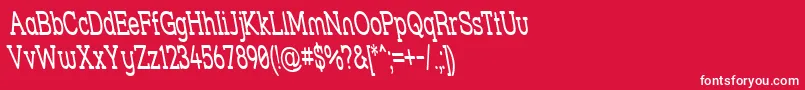 Strslsnr-fontti – valkoiset fontit punaisella taustalla