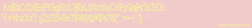 Strslsnr-fontti – keltaiset fontit vaaleanpunaisella taustalla