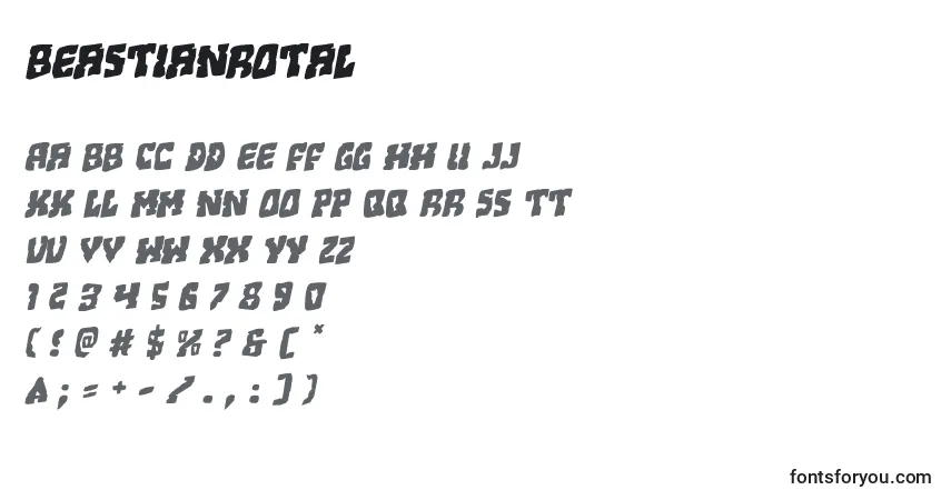 A fonte Beastianrotal – alfabeto, números, caracteres especiais