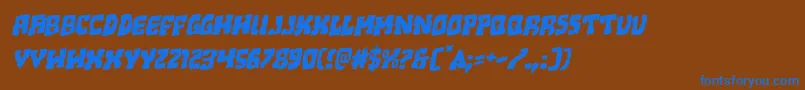 フォントBeastianrotal – 茶色の背景に青い文字
