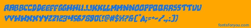 Beastianrotal-Schriftart – Blaue Schriften auf orangefarbenem Hintergrund