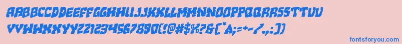 フォントBeastianrotal – ピンクの背景に青い文字
