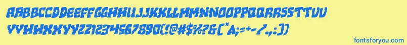 Beastianrotal Font – Blue Fonts on Yellow Background