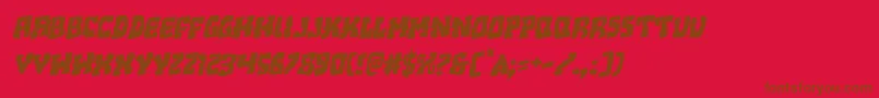 フォントBeastianrotal – 赤い背景に茶色の文字
